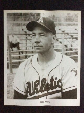 1958 8x10” B&w Photo Of Bill Tuttle Kansas City Athletics