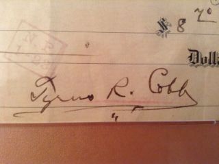 1935 Ty Cobb Signed Check - PSA/DNA Authenticated 2