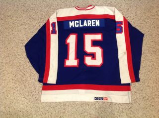 Winnipeg Jets 1986 Moncton Hawks 1987 NHL/AHL GAME WORN jersey Paul MacLean 2