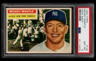1956 Topps 135 Mickey Mantle Psa 8 Nm - Mt