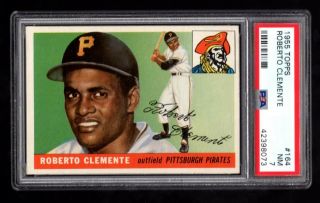 1955 Topps 164 Roberto Clemente Rookie Rc Psa 7 Nr -
