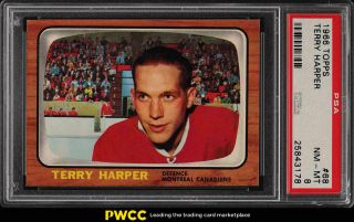 1966 Topps Hockey Setbreak Terry Harper 68 Psa 8 Nm - Mt (pwcc)