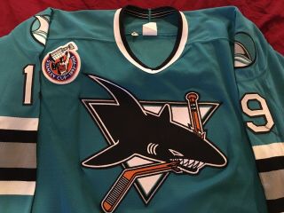 1993 Doug Zmolek 19 San Jose Sharks Game Worn NHL Hockey CCM Jersey Size 54 2