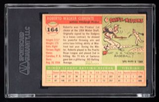 1955 Topps 164 Roberto Clemente Rookie RC SGC 7 NR - 2
