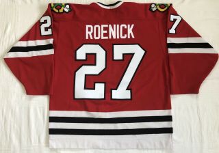 Authentic 1994 - 95 CCM Chicago Blackhawks Jeremy Roenick Road Hockey Jersey 48 2