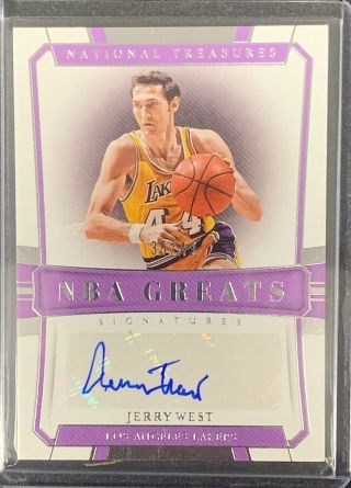 2018 - 19 National Treasures Jerry West Nba Greats Signatures Auto 35/49 Lakers