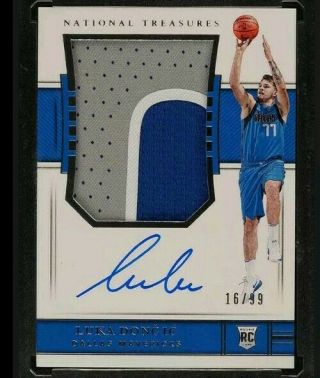 2018 National Treasures Luka Doncic Rookie Rc Auto 3 - Clr Patch /99 127