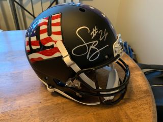 Saquon Barkley Autographed Custom York Giants Full Size Football Helmet Jsa