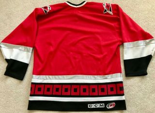 Vintage CCM Hockey Carolina Hurricanes NHL Red Jersey Sewn XL 4