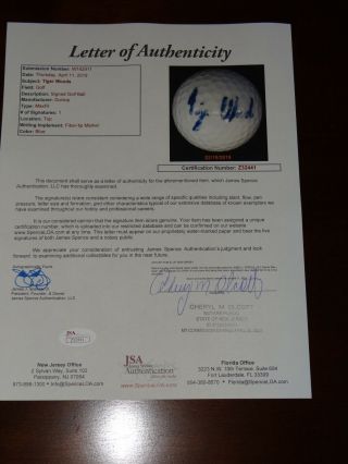 Tiger Woods signed golf ball from college JSA authentication 3