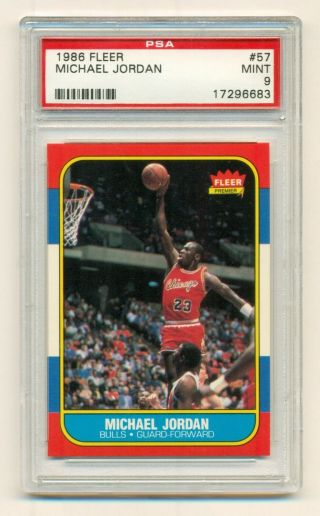 1986 Fleer Basketball Michael Jordan Rookie Rc 57 Psa 9