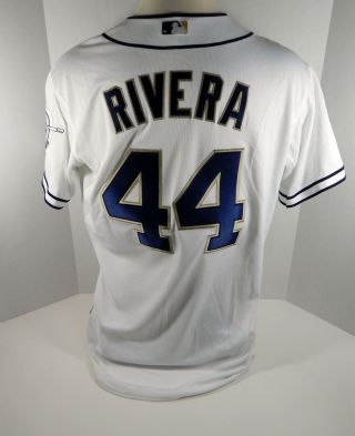 San Diego Padres Rene Rivera 44 Game Issued White Jersey