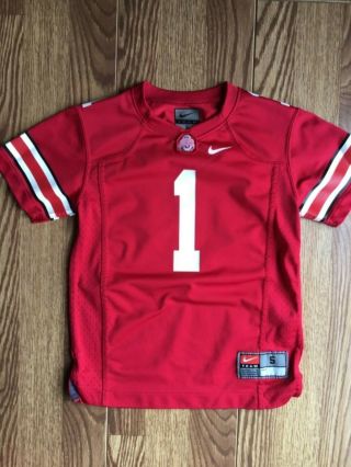 Nike Toddler Sz 5 Ohio State Buckeyes Football Home Jersey Number 1