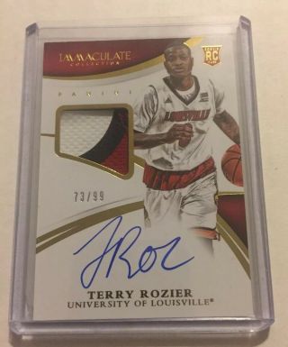 Terry Rozier 2015 - 16 Immaculate Patch Auto Rc 73/99 Celtics On Card Auto