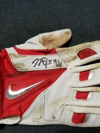 Mike Trout 2x Signed 2014 MVP ALL STAR Game NIKE Batting Gloves Angel ' s 2