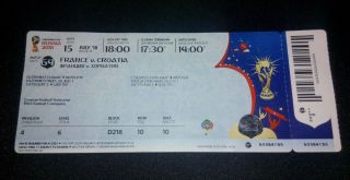Ticket World Cup 2018 Wc Russia 64 Final Croatia - France With Names