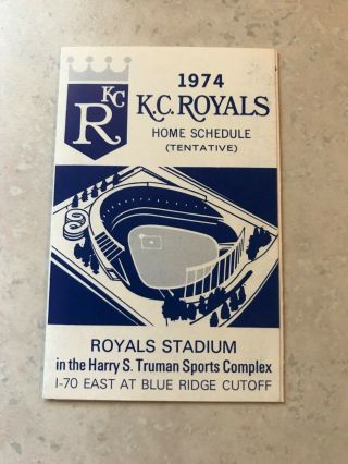 1974 Kansas City Royals Pocket Schedule Business Men’s Assurance
