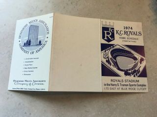 1974 KANSAS CITY ROYALS pocket schedule Business Men’s Assurance 4