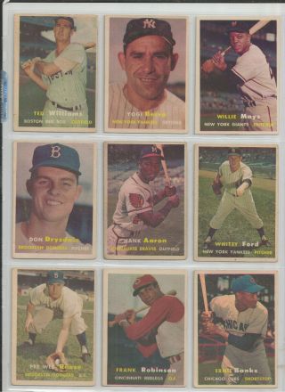 1957 Topps Complete Set 407 Cards Mantle Williams Mays Vg To Vg - Ex Sharp L@@k