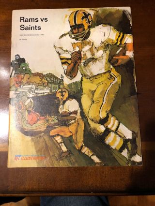 1967 Orleans Saints Vs La Rams Program (pre - Season) 1st Game Aug.  2,  1967