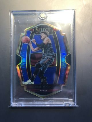 2018 - 19 Select Trae Young Blue Die - Cut Sp /249 Rookie Hawks Rc Hot