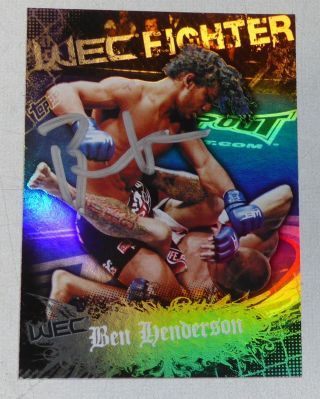 Benson Henderson Signed Ufc 2010 Topps Main Event Rookie Card 149 Wec Rc Auto 