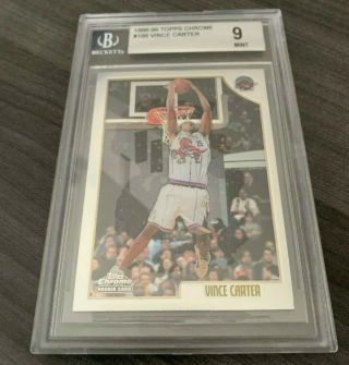 1998 - 99 Topps Chrome Vince Carter Rookie Card 199 Bgs Graded 9