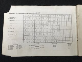 1924 World Series Score Card - Washington Senators 5