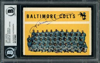 Johnny Unitas Autographed Signed 1960 Topps Card 11 Colts Beckett 11076681