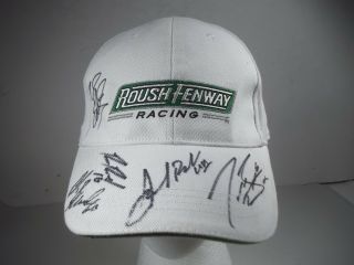Pre Owned Roush Fenway Raceway Carl Edwards Jack Roush & Others Autograph Hat