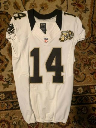 14 Orleans Saints Game Issued Jersey Rj Harris - 50th Patch - Hampshire