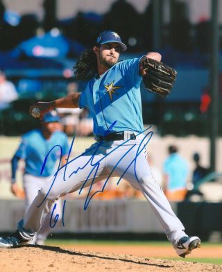 Hunter Wood Signed 8x10 Photo Tampa Bay Rays With A