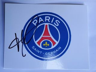 2018 Paris Saint - Germain Kylian Mbappe Auto Autograph Logo Card With Auto Ticket