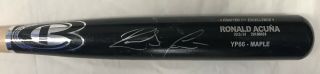 Ronald Acuna Atlanta Braves Autographed Game Black YP66 Cooperstown Bat 2