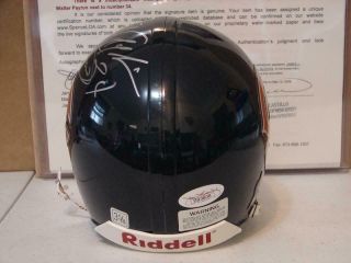 Walter Payton Signed Auto w/Football Drawing Riddell Mini Helmet W/JSA Loa 4