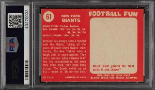 1958 Topps Football York Giants 61 PSA 9 (PWCC) 2