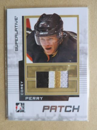 2009 - 10 In The Game Superlative Patch 3 Color Corey Perry Silver Version 1 Of 30