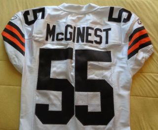 WILLIE MCGINEST GAME WORN 2006 CLEVELAND BROWNS 60TH PATCH JERSEY GFC LOA 2