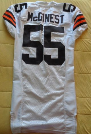 WILLIE MCGINEST GAME WORN 2006 CLEVELAND BROWNS 60TH PATCH JERSEY GFC LOA 3