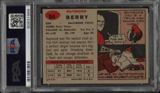 1957 Topps Football Raymond Berry ROOKIE RC 94 PSA 9 (PWCC) 2