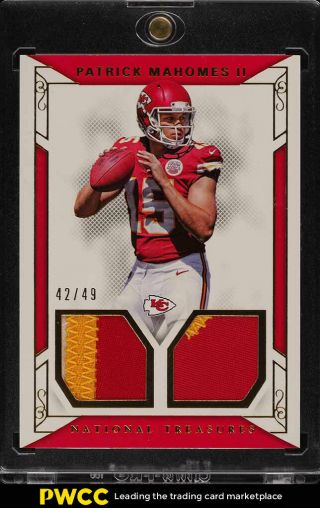 2017 National Treasures Gold Patrick Mahomes Ii Rookie Rc Patch /49 9 (pwcc)