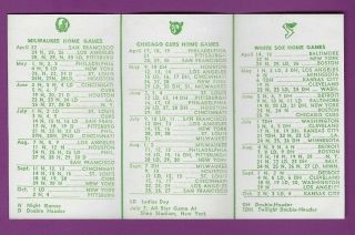 1964 pocket schedule (3 teams combined) Mil.  Braves,  Cubs & White Sox 2