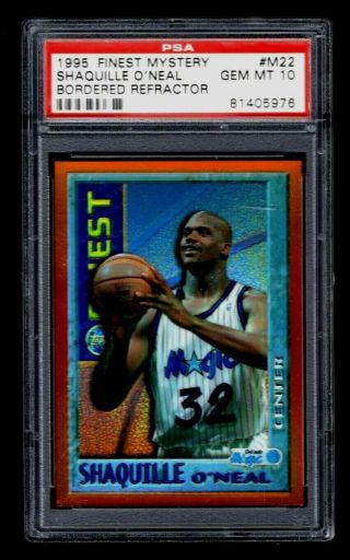 1995 Topps Finest Mystery Orange Bordered Test Refractor Shaquille O 