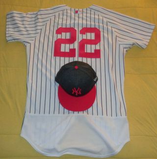 Jacoby Ellsbury Game Worn Mothers Day Hat & Yankee Jersey Mlb & Steiner Loa