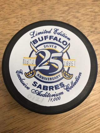 Buffalo Sabres 25th Anniversary Hockey Puck Very Rare Limited Edition 0121/1000