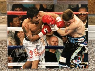 Manny Pacquiao Signed Auto 8 X 10 Photo Boxing Ricky Hatton Psa Proof 223