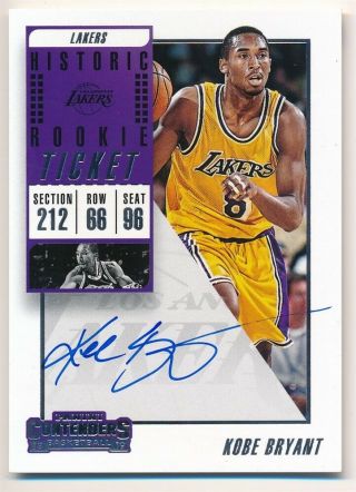 Kobe Bryant 2018/19 Panini Contenders Historic Ticket Autograph Lakers Auto $350