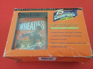 Muhammad Ali Mini Wheaties Box ‘75 Years Of Champions’ 24k Gold Signature