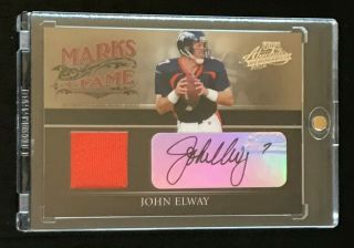 John Elway 2006 Absolute Marks Of Fame Auto Broncos Game Jersey Autograph