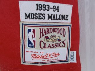 1993 - 94 Moses Malone Phila 76ers Jersey Authentic Mitchell & Ness Size 60 (4xl)